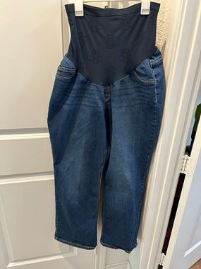 Jessica Simpson Navy Blue Straight-Leg Maternity Jeans